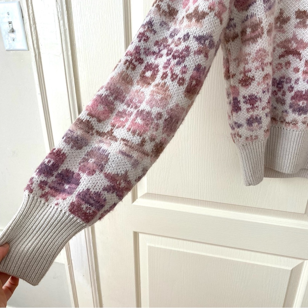 $395 LoveShackFancy Kirsten Wool/Alpaca Printed Pullover Ribbed Sweater size M - Picture 7 of 14